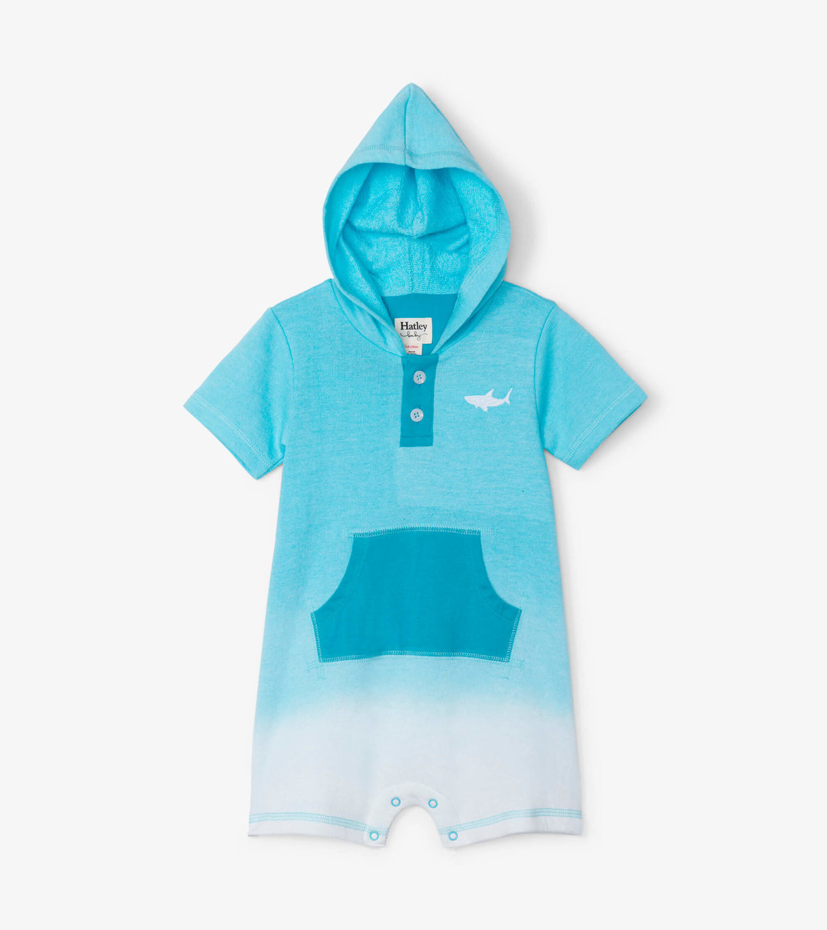 View larger image of Ocean Shark Hooded Baby Terry Romper