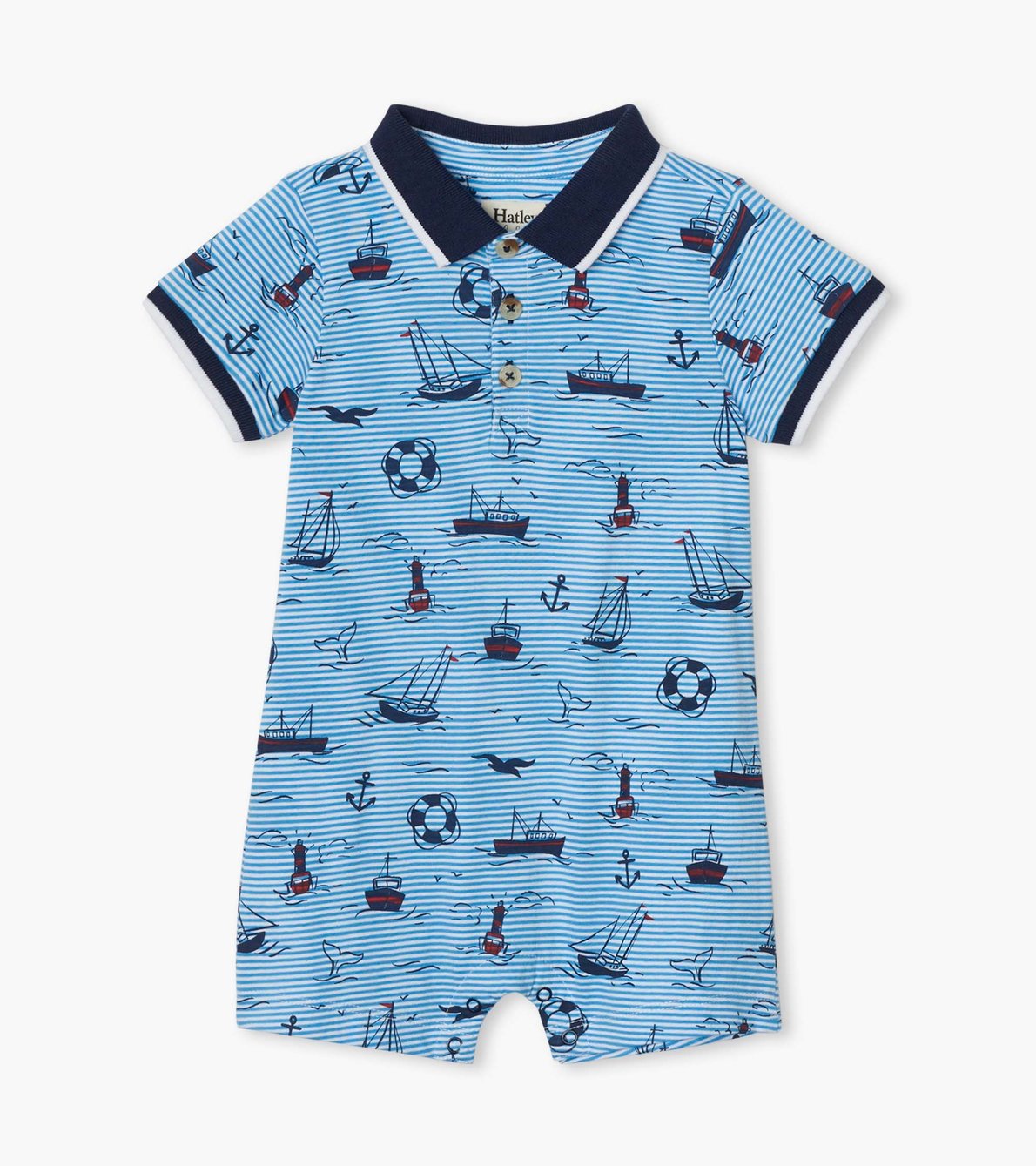 View larger image of Out At Sea Baby Polo Romper