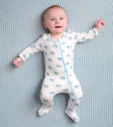 Painted Elephants Baby Footed Coverall