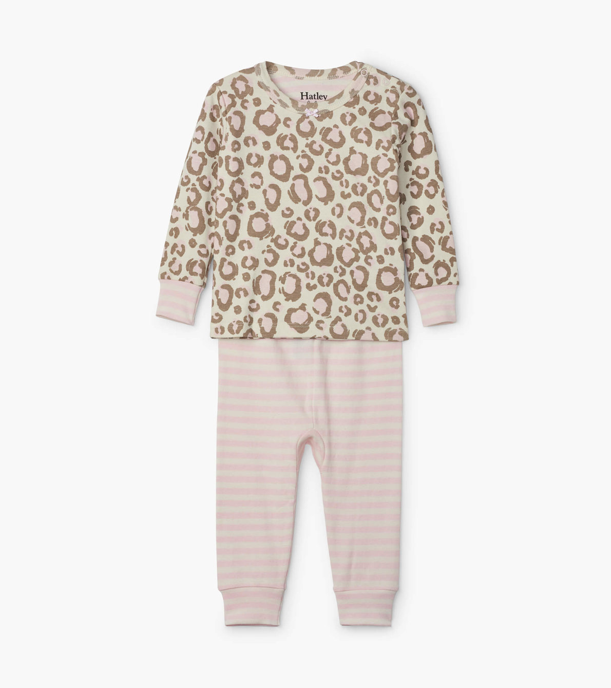 Agrandir l'image de Pyjama en coton biologique pour bébé – Motif léopard rose