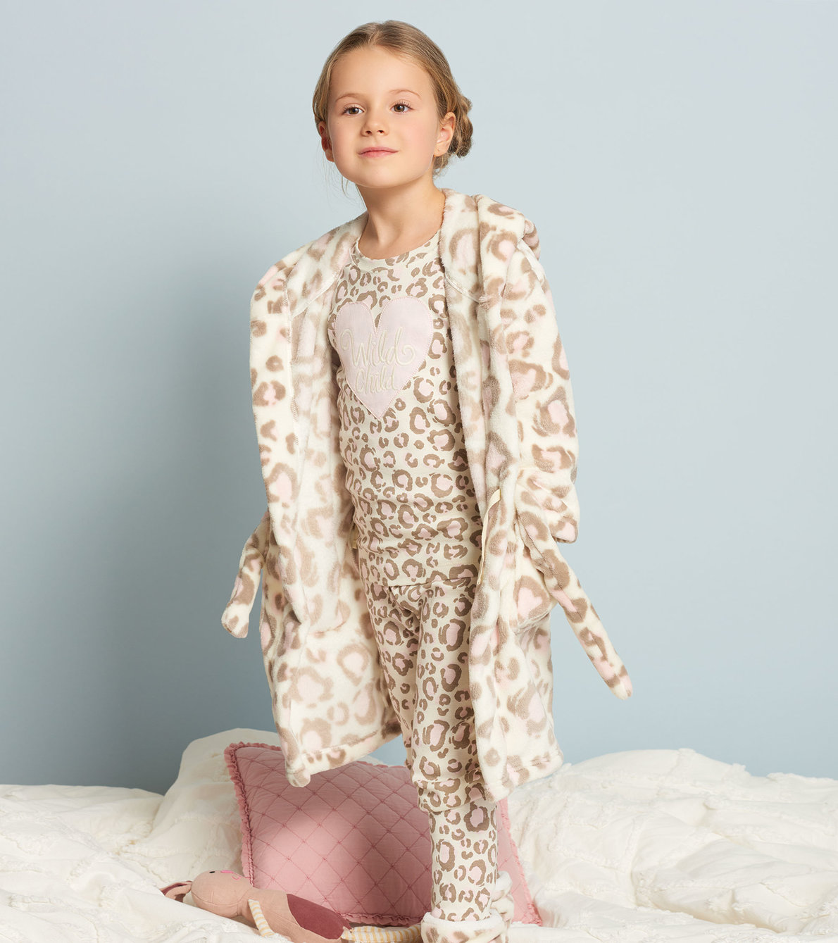 View larger image of Painted Leopard Organic Cotton Raglan Pajama Set