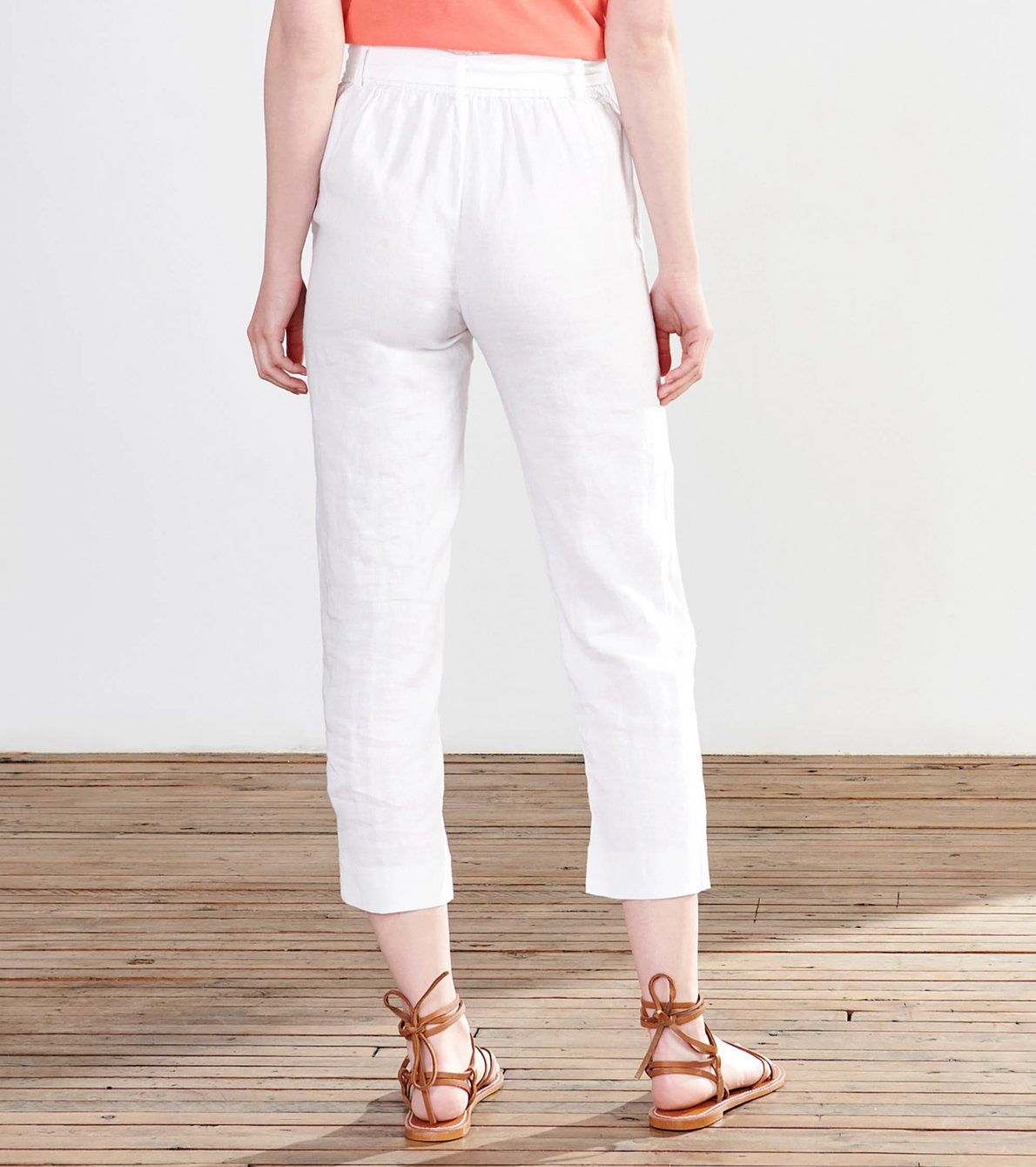 Agrandir l'image de Pantalon à taille froncée – Blanc classique