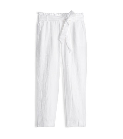 Pantalon à taille froncée – Blanc classique