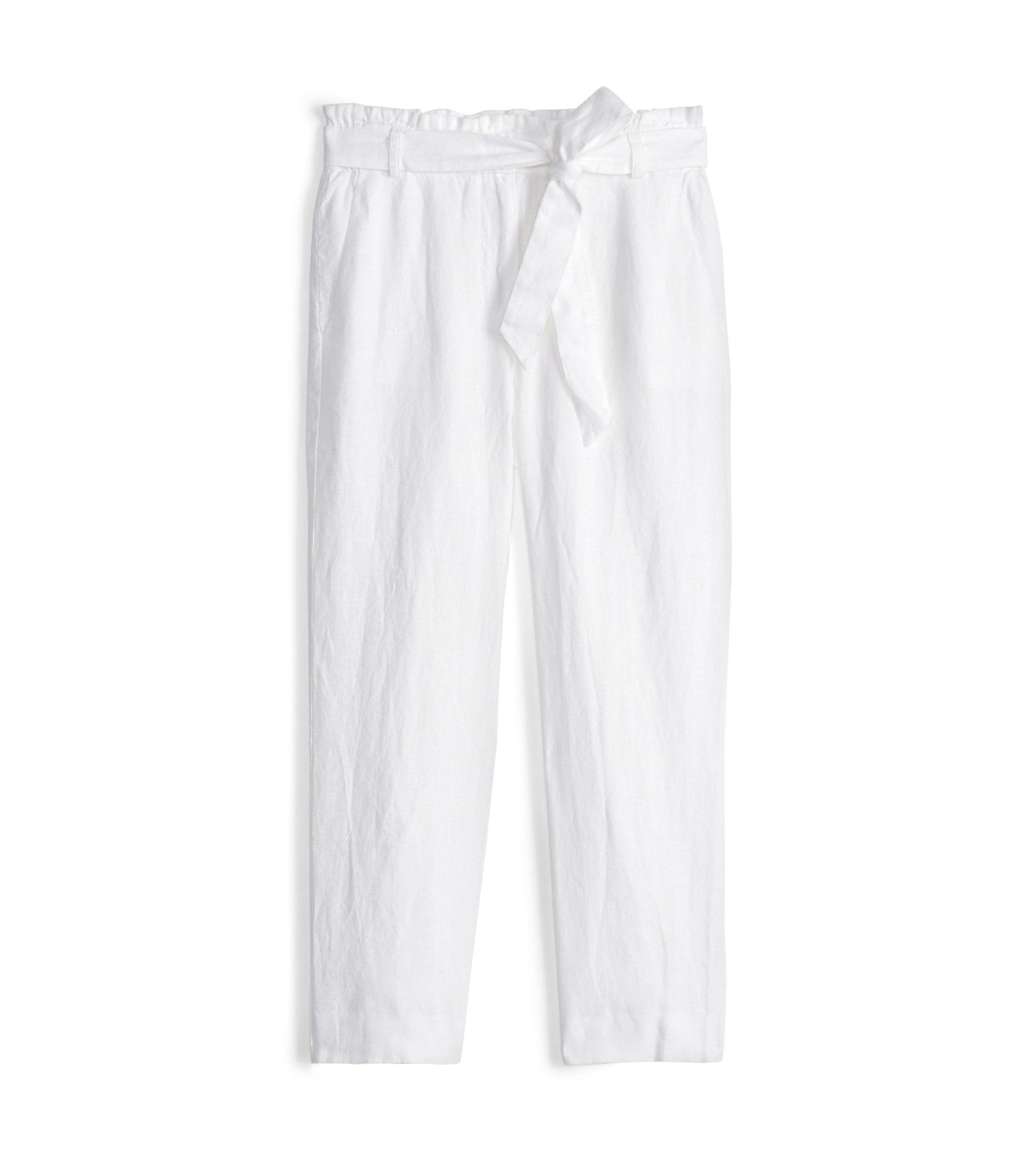 Two Khadi Paperbag Pant - White | Garmentory