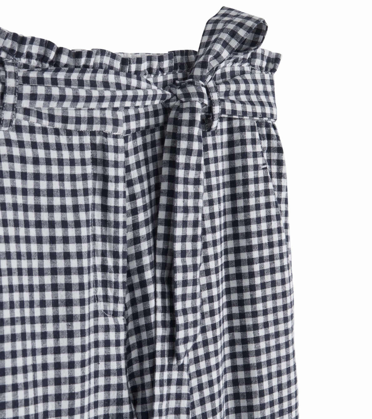 View larger image of Paper Bag Trousers - Navy Gingham