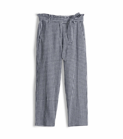 Paper Bag Trousers - Navy Gingham