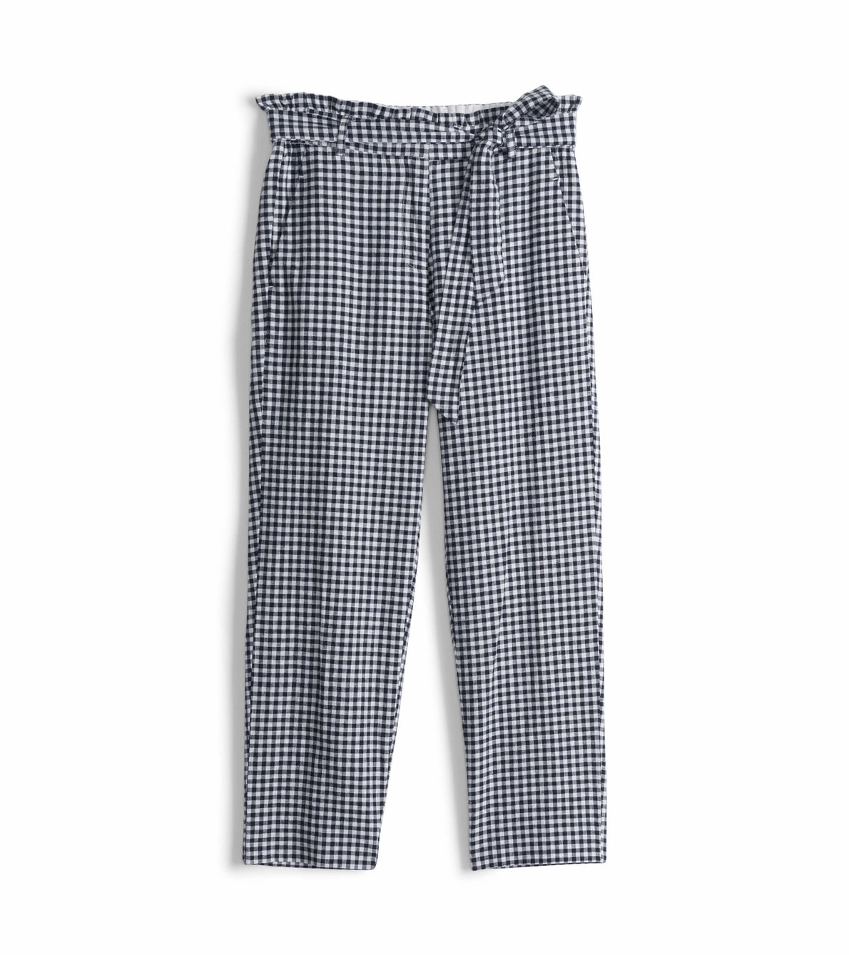 View larger image of Paper Bag Pants - Navy Gingham