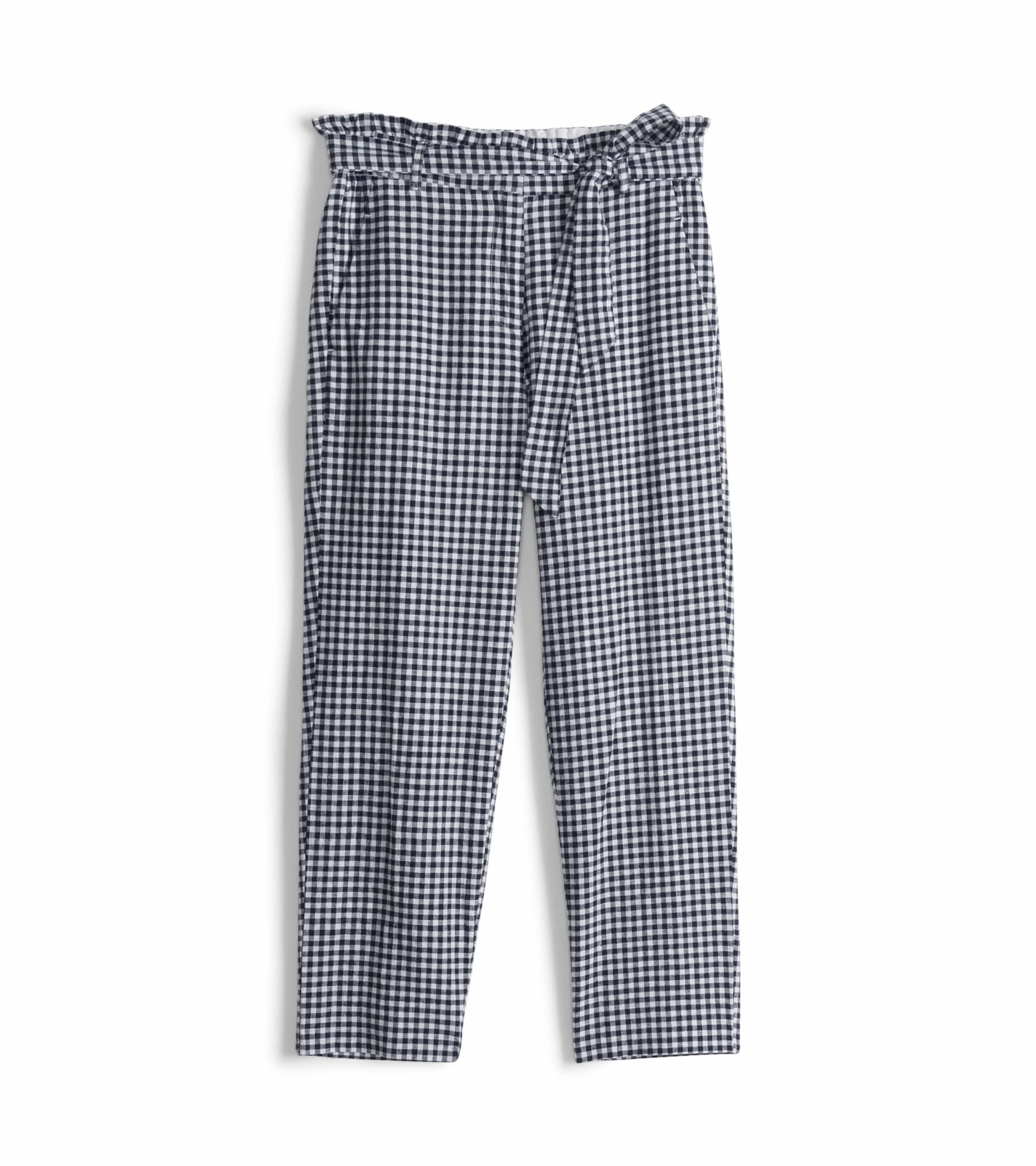 PrettyLittleThing paper bag waist trousers in grey check | ASOS