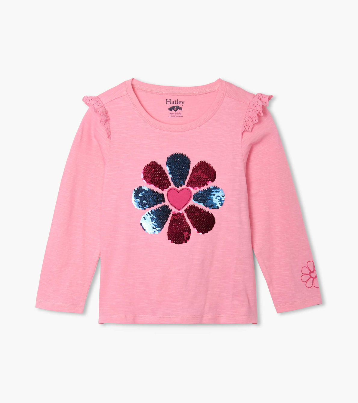 View larger image of Patchwork Flower Eyelet Trim Long Sleeve Tee