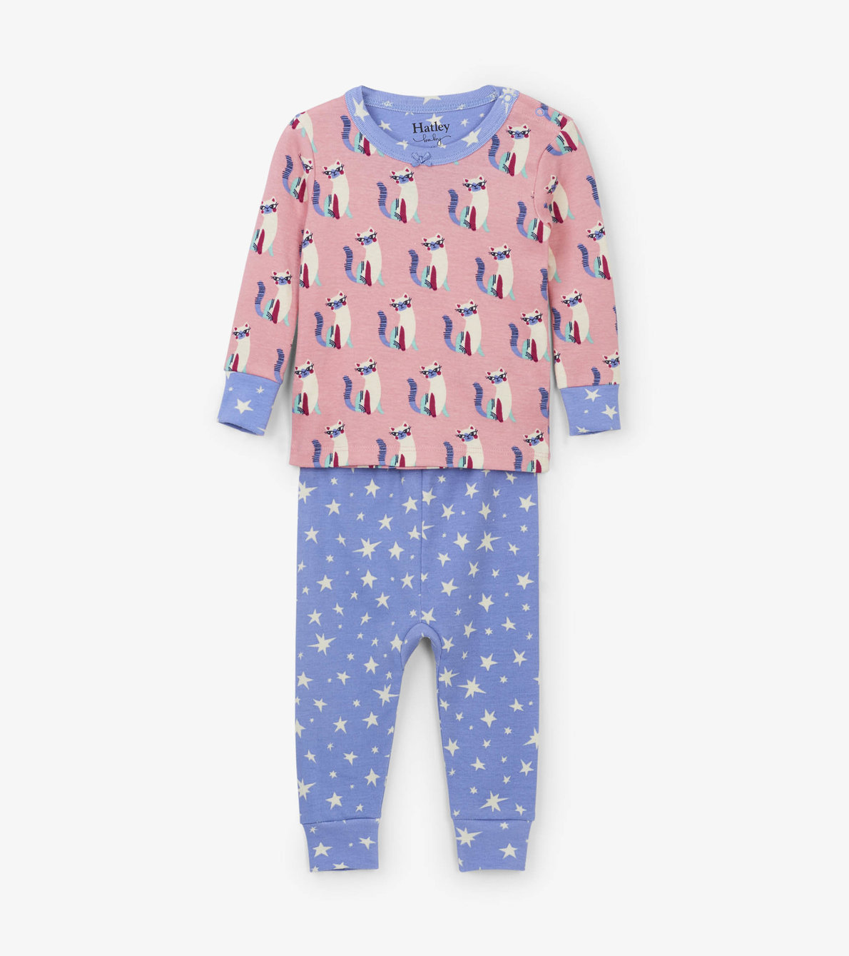 View larger image of Patchwork Kitty Organic Cotton Baby Pajama Set