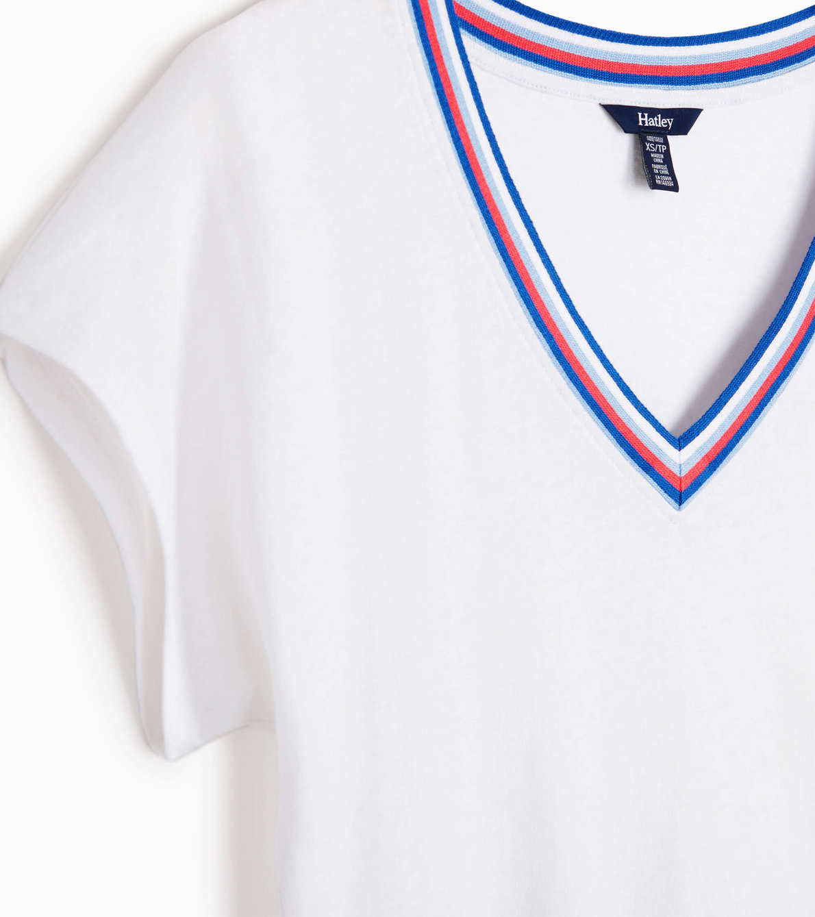 Agrandir l'image de T-shirt à encolure en V Paxton – Blanc