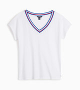 T-shirt à encolure en V Paxton – Blanc