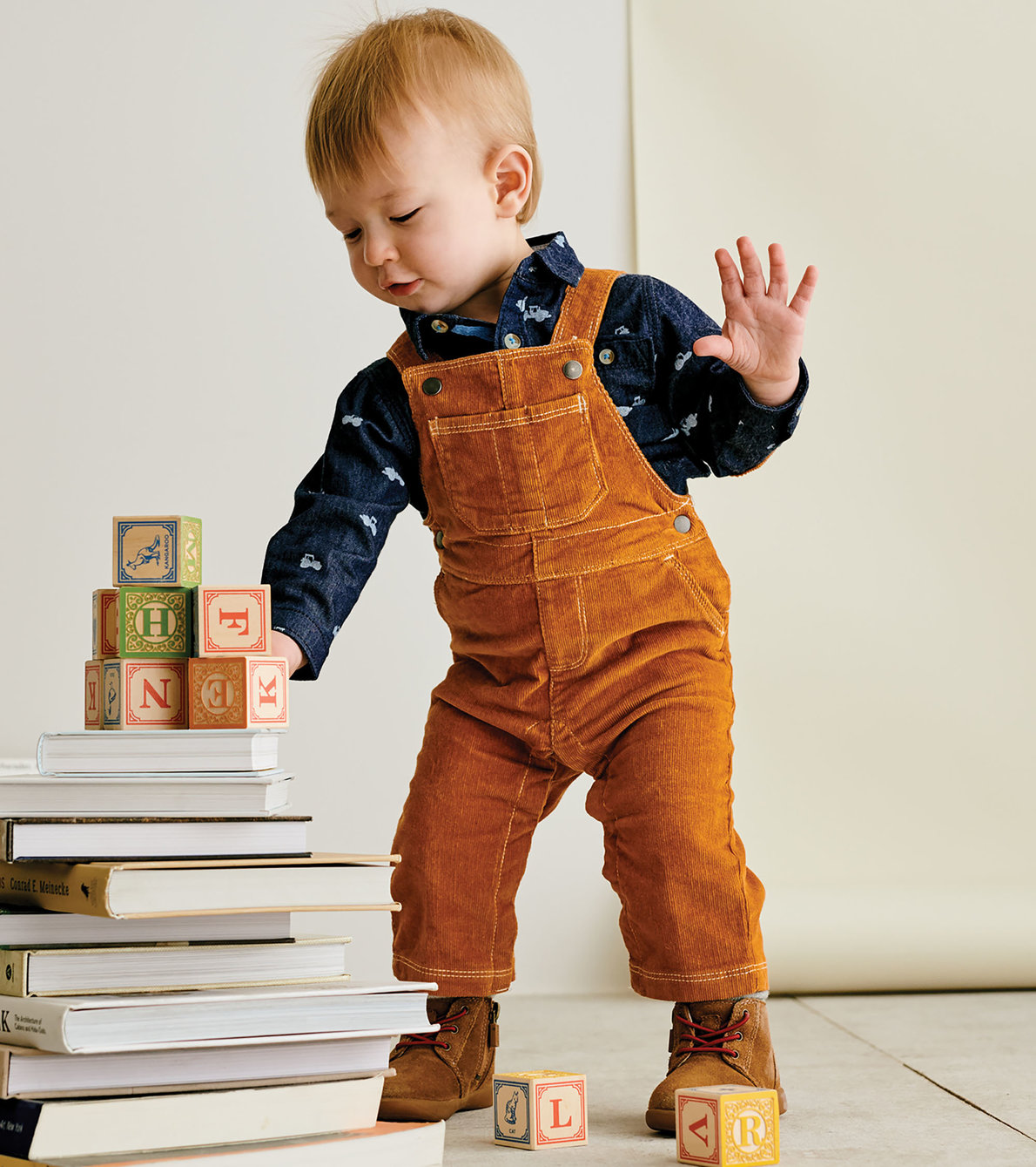 View larger image of Pecan Brown Baby Corduroy Overalls