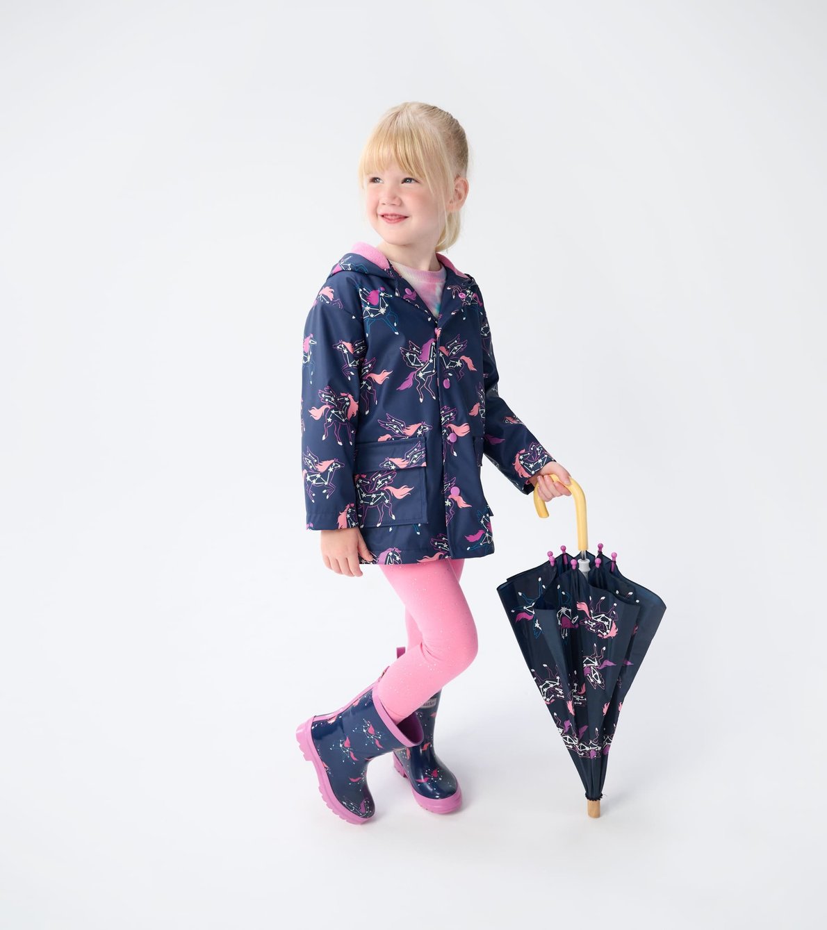 View larger image of Girls Unicorn Constellations Colour Changing Button-Up Raincoat