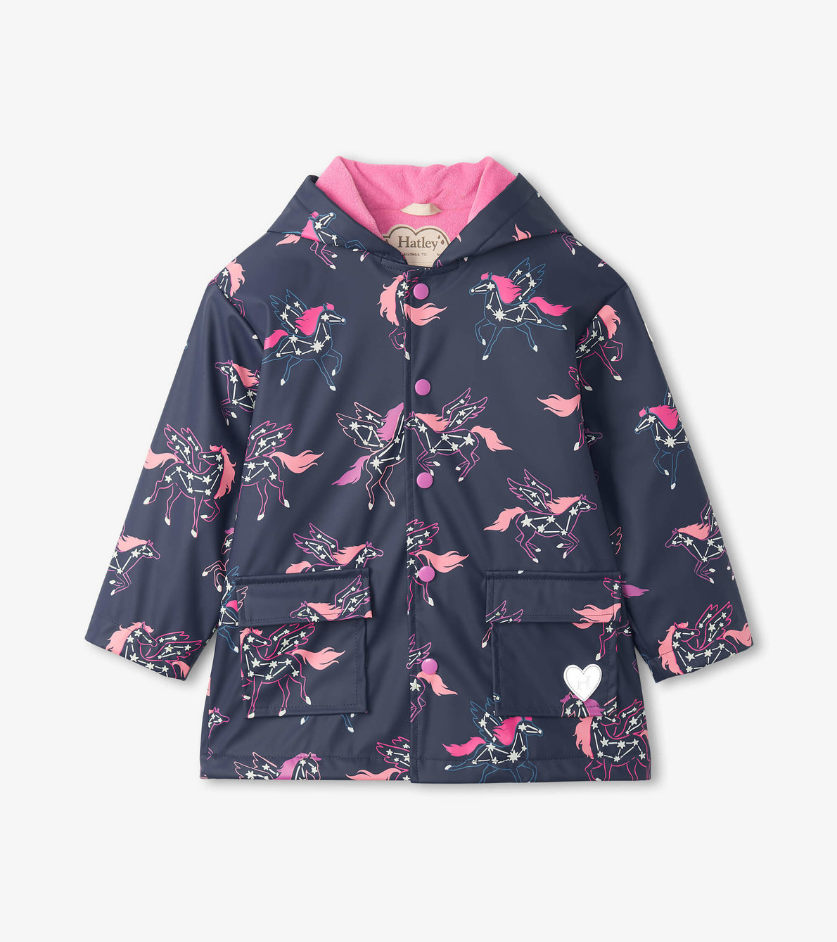 View larger image of Girls Unicorn Constellations Colour Changing Button-Up Rain Jacket