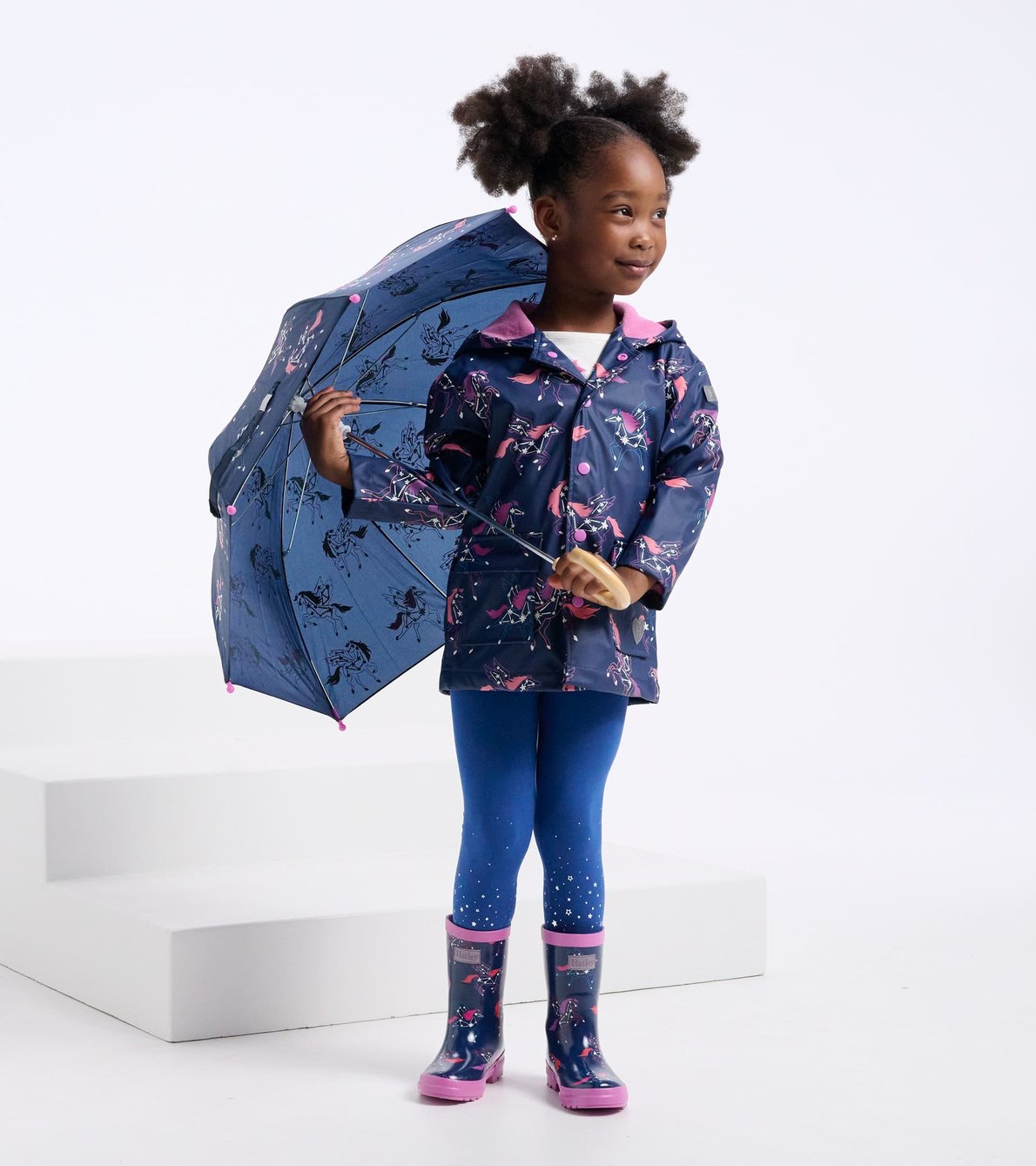 Agrandir l'image de Parapluie à couleur changeante pour enfant – Constellations de pégases