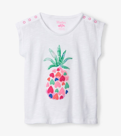 Pineapple Heart Toddler Snap Up Tee
