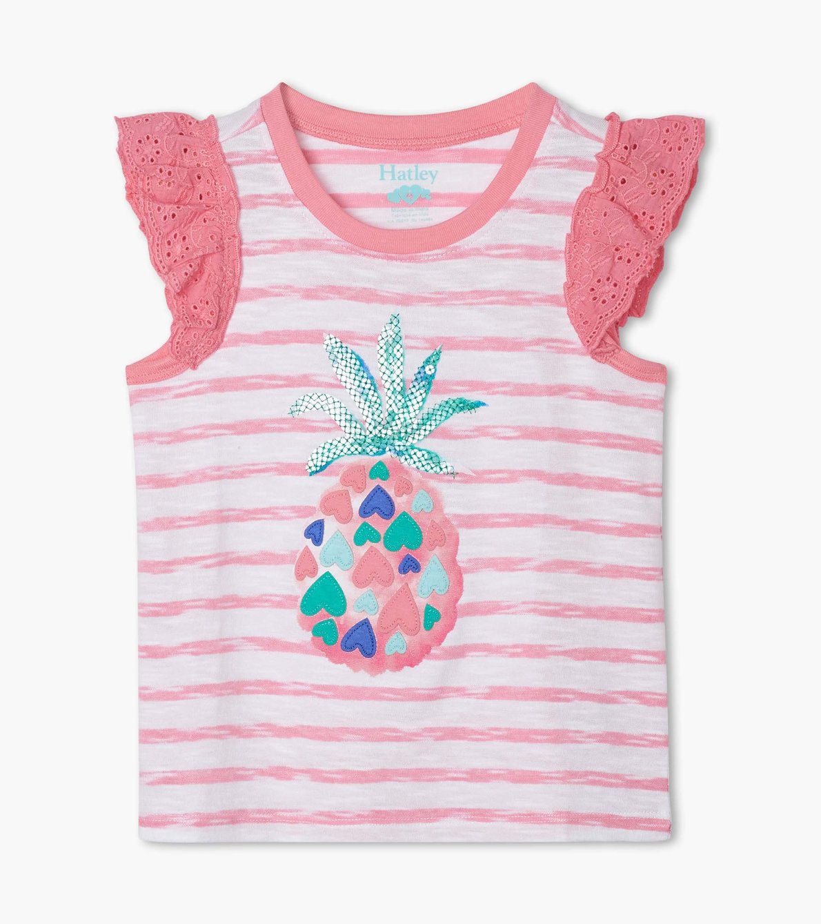 View larger image of Pineapple Hearts Eyelet Trim Tank Top