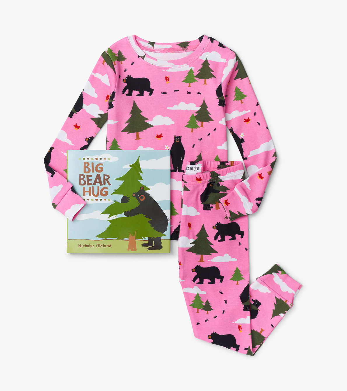View larger image of Pink Big Bear Hug Book and Pajama Set