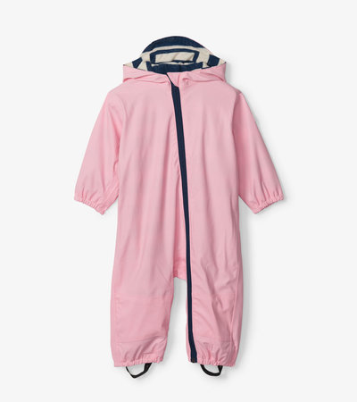 Pink Terry Lined Baby Rain Suit