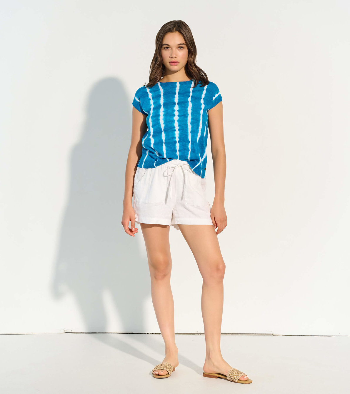 View larger image of Piper Knit Tee - Mykonos Blue