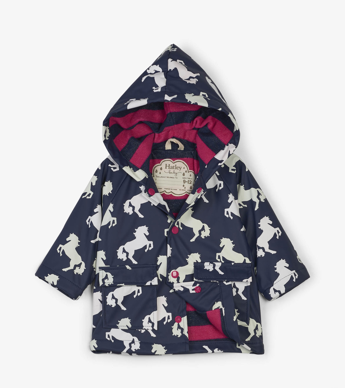 View larger image of Playful Horses Colour Changing Baby Raincoat