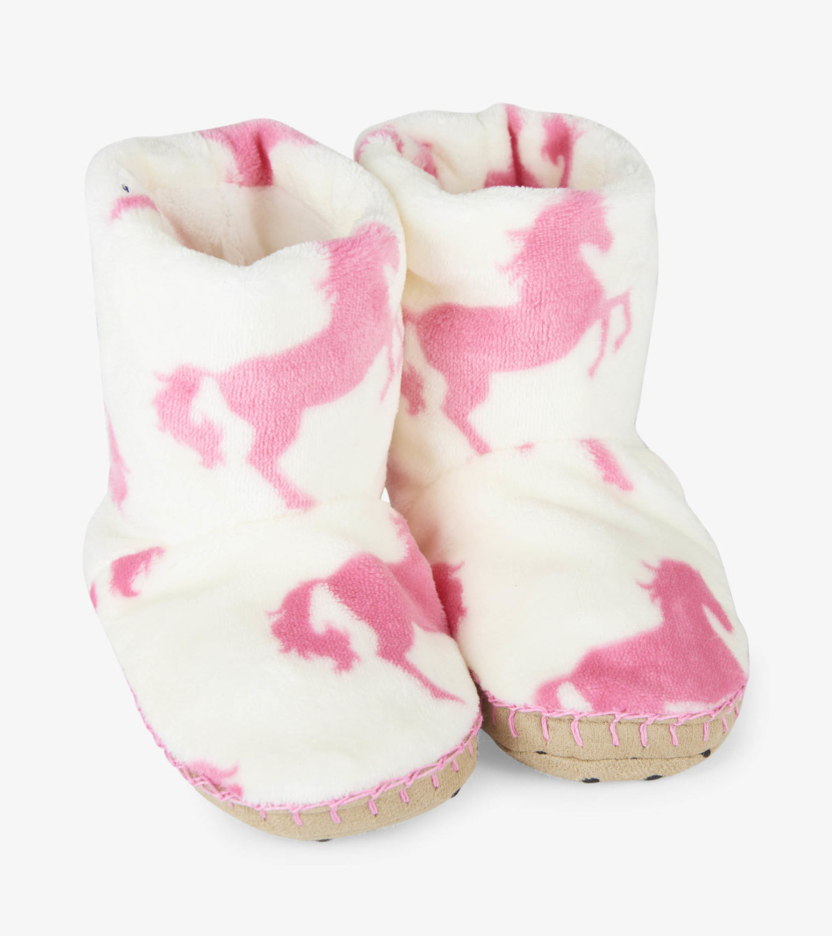 View larger image of Playful Horses Fleece Slippers