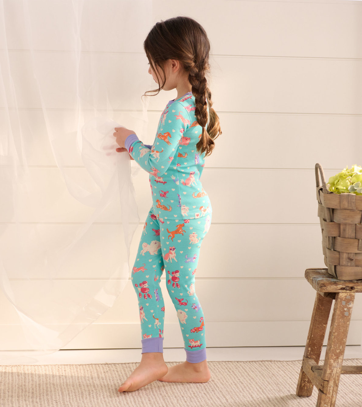 Agrandir l'image de Pyjama en coton biologique – Chiots enjoués