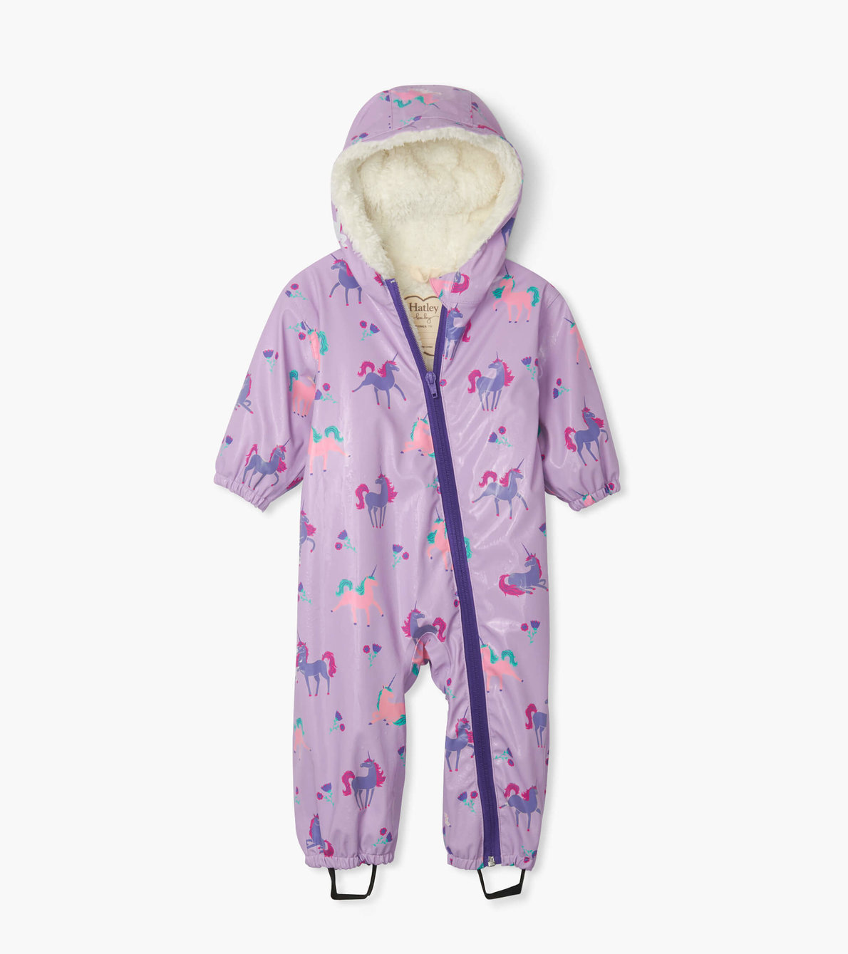 View larger image of Playful Unicorns Sherpa Lined Colour Changing Baby Bundler