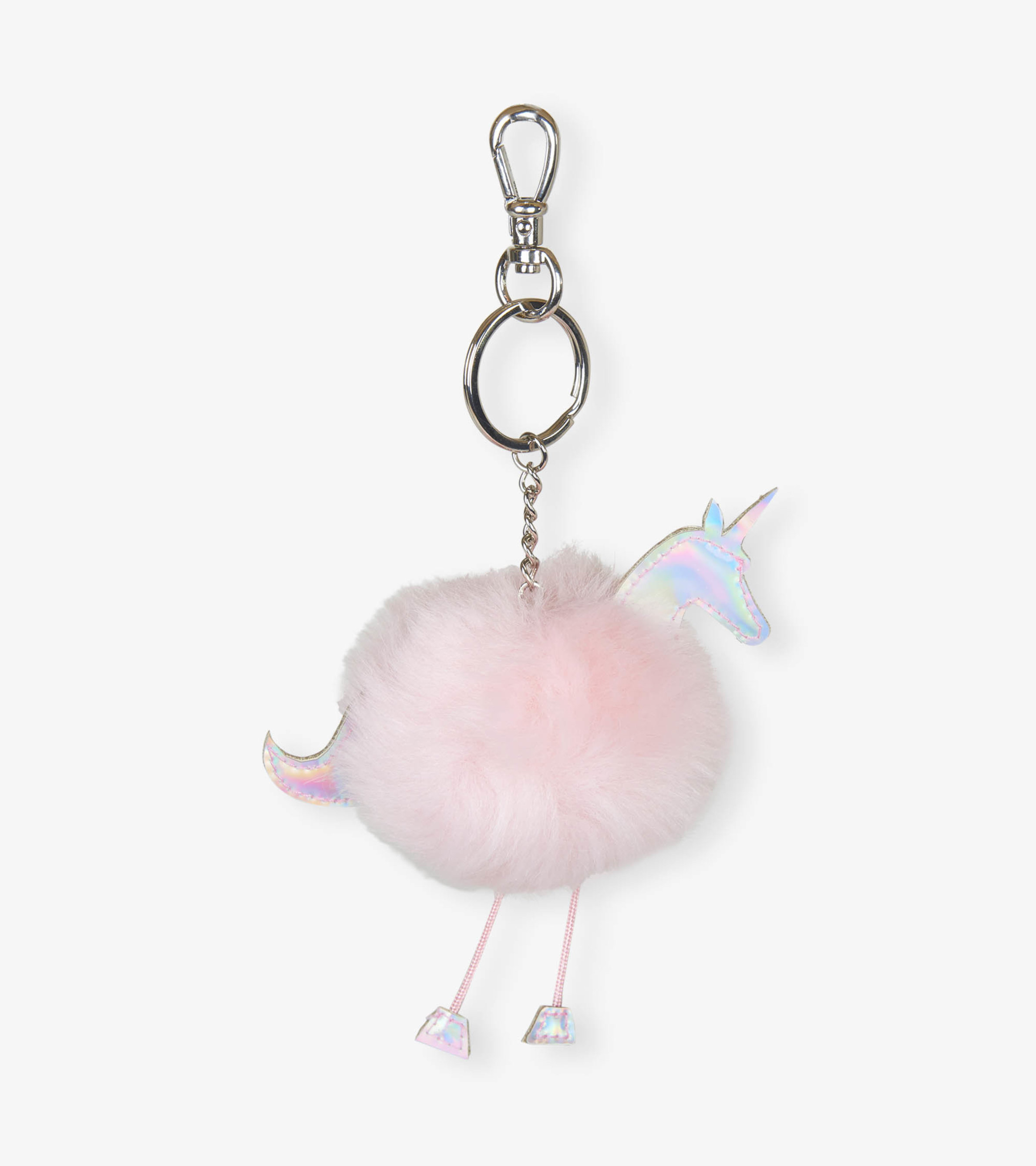Unicorn Furry Pom Pom Bag Clip