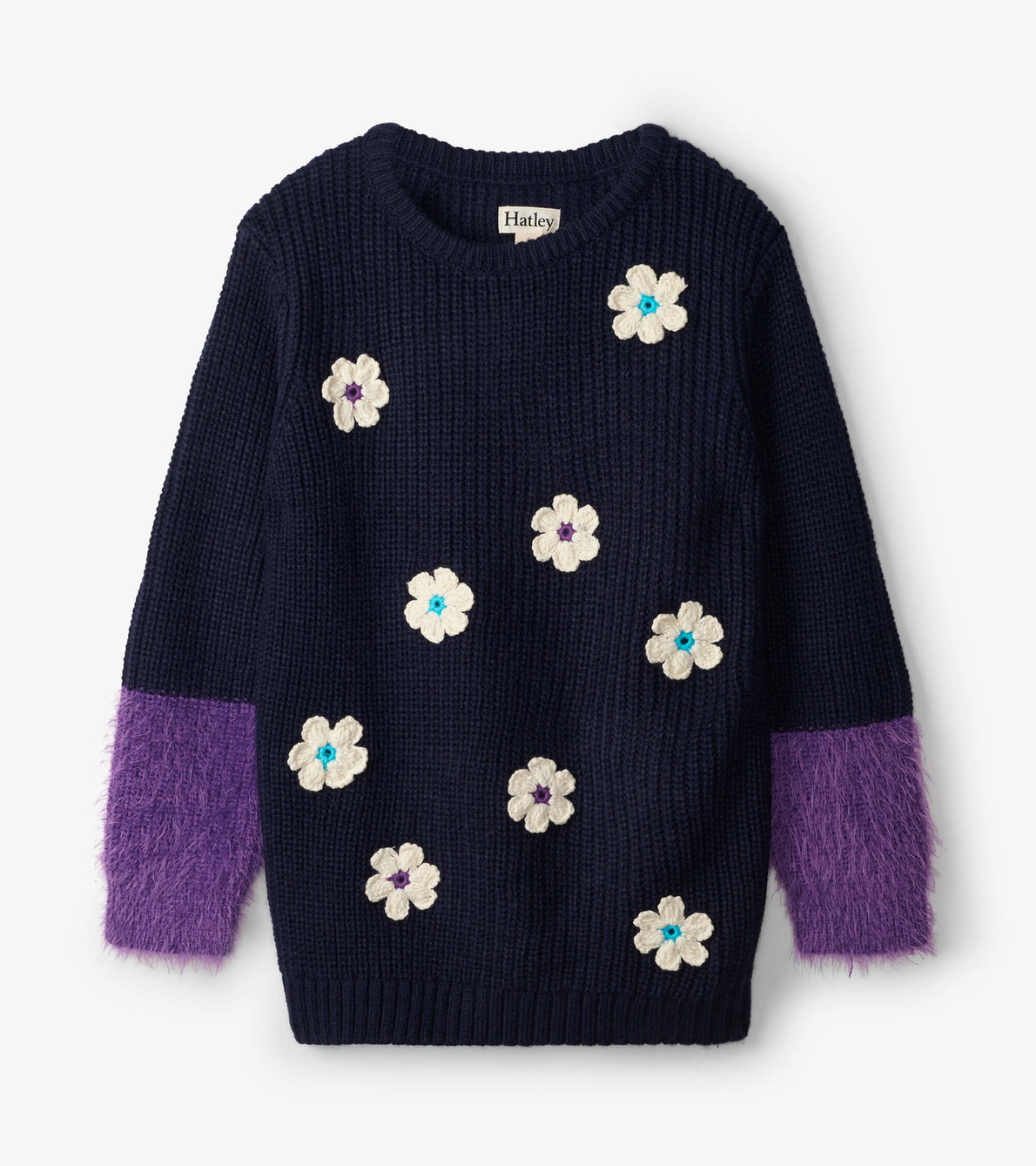 View larger image of Pop Flowers Fluffy Sleeve Sweater