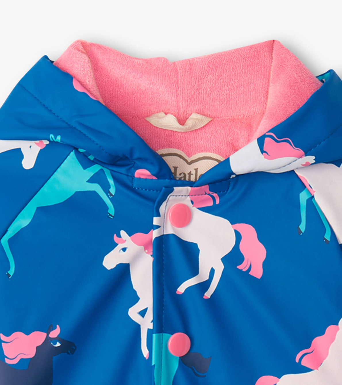 View larger image of Prancing Horses Colour Changing Sherpa Lined Baby Rain Jacket