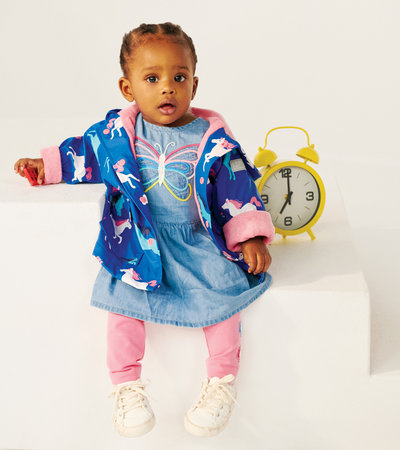 Prancing Horses Colour Changing Terry Lined Baby Raincoat