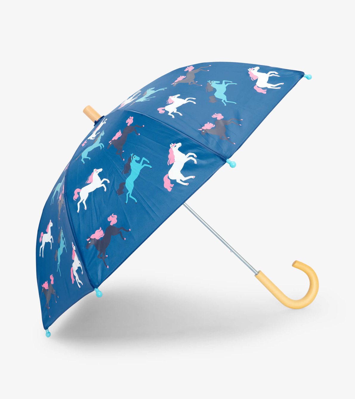 Agrandir l'image de Parapluie à couleur changeante pour enfant – Chevaux cabrés