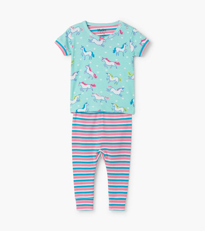 Pyjama en coton biologique pour bébé – Licornes cabrées
