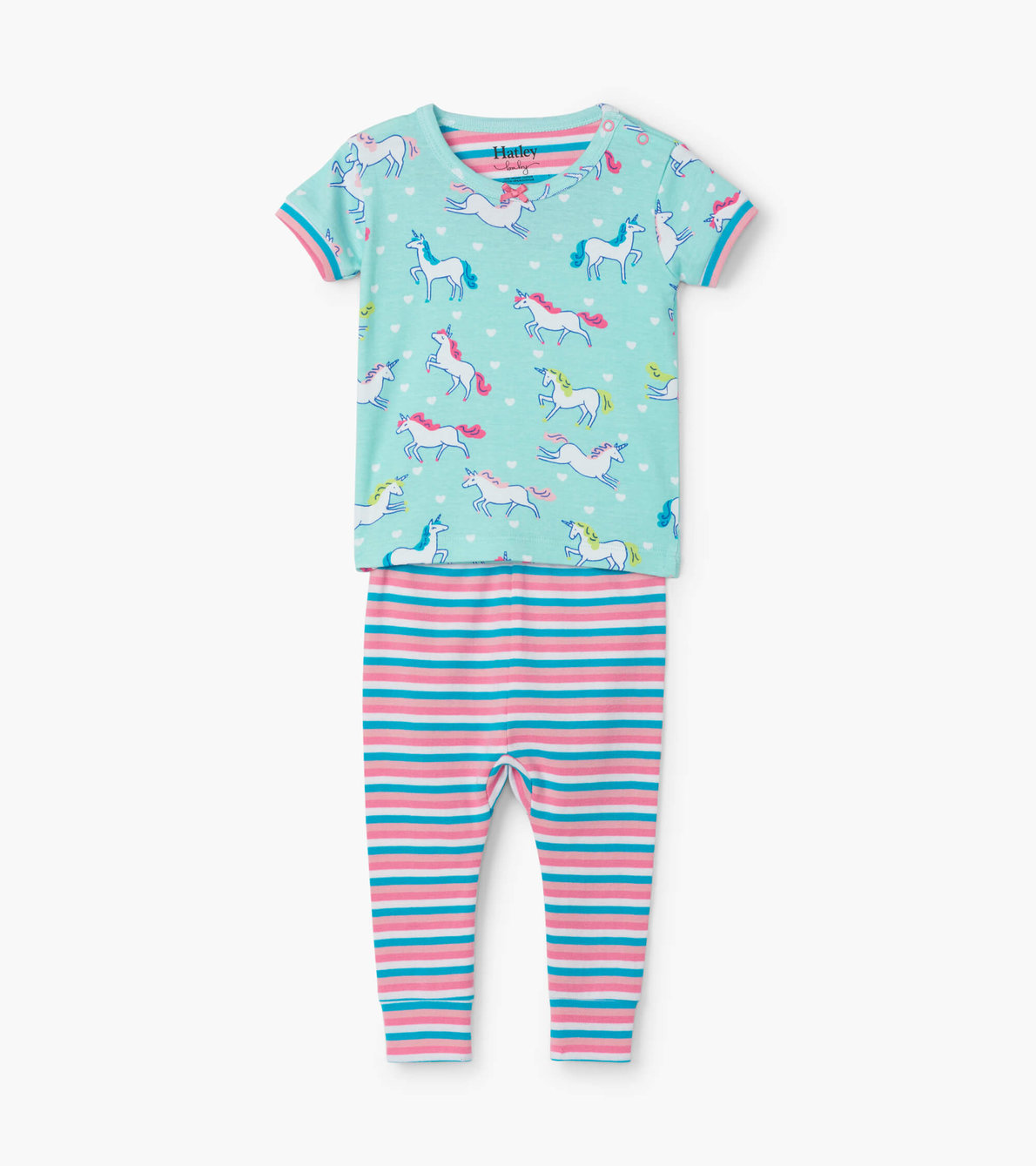 View larger image of Prancing Unicorns Organic Cotton Baby Short Sleeve Pajama Set