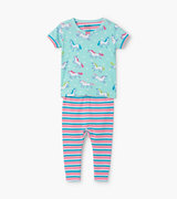 Prancing Unicorns Organic Cotton Baby Short Sleeve Pajama Set