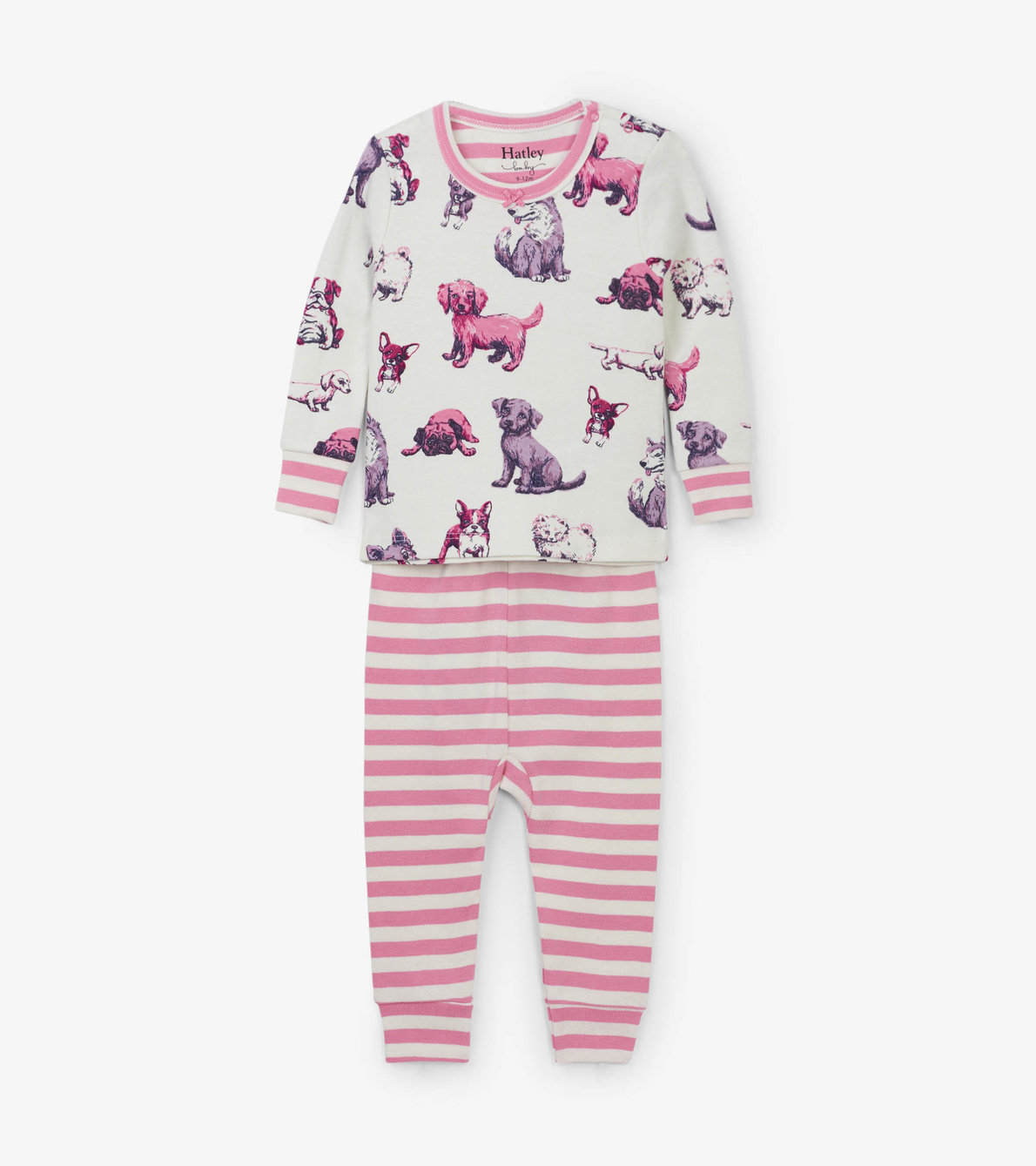 Agrandir l'image de Pyjama en coton bio pour bébé – Chiots tout mignons