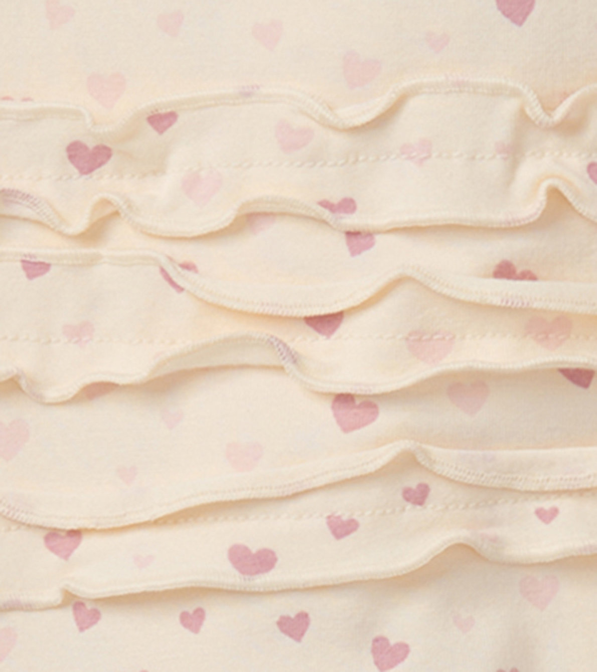 View larger image of Pretty Hearts Newborn Ruffle Footed Sleeper