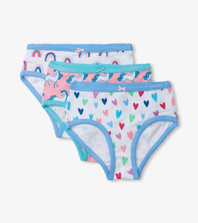 Pretty Patterns Girls Brief Underwear 3 Pack