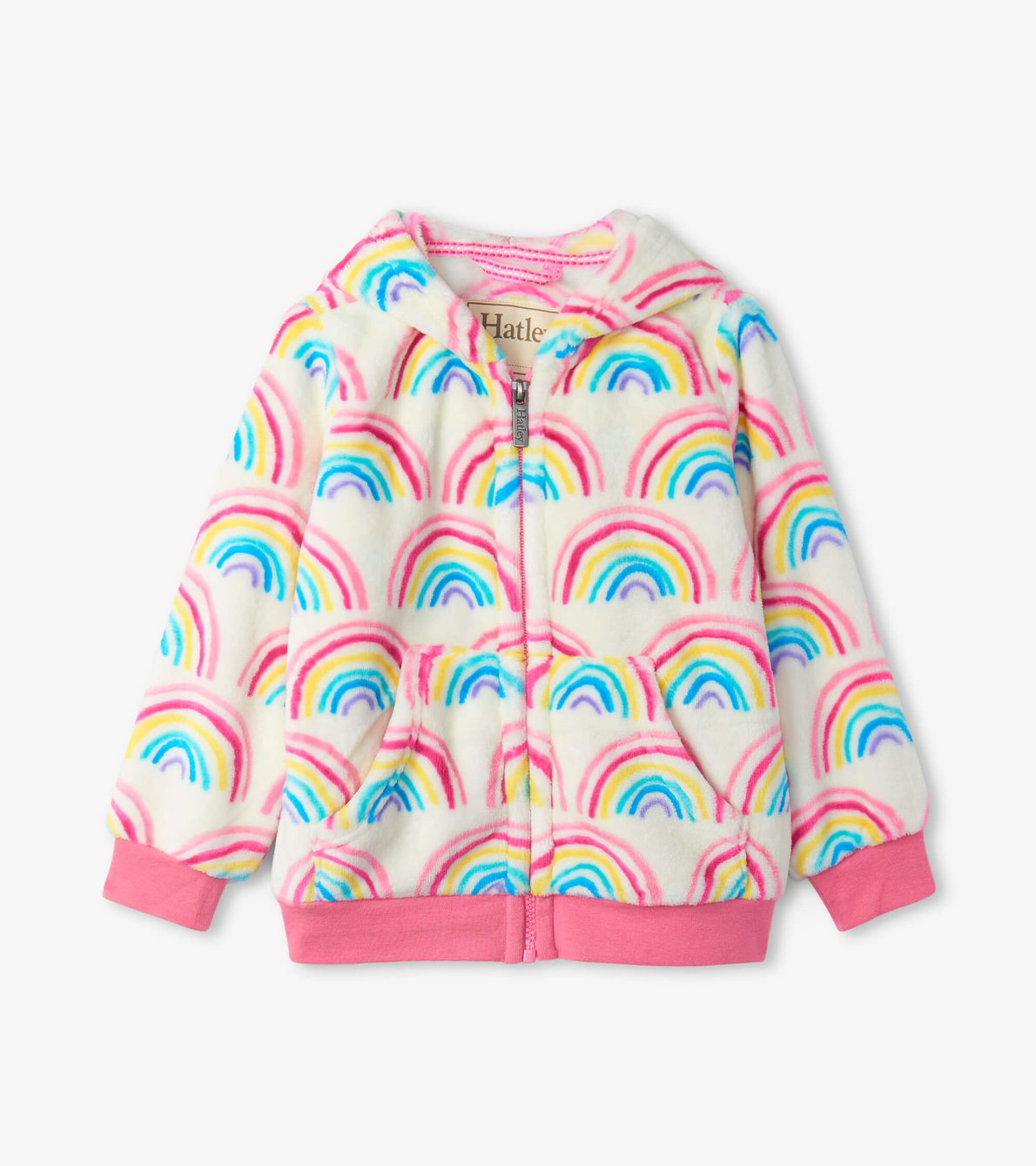 View larger image of Pretty Rainbows fuzzy fleece hooded jacket