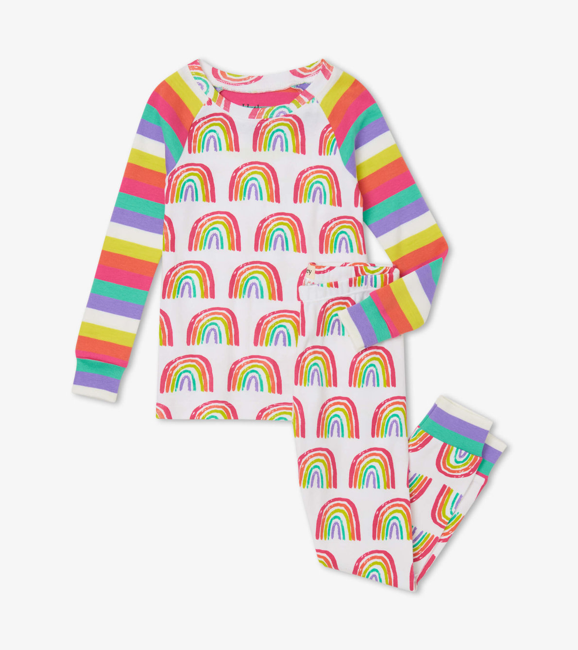 View larger image of Pretty Rainbows Organic Cotton Raglan Pajama Set