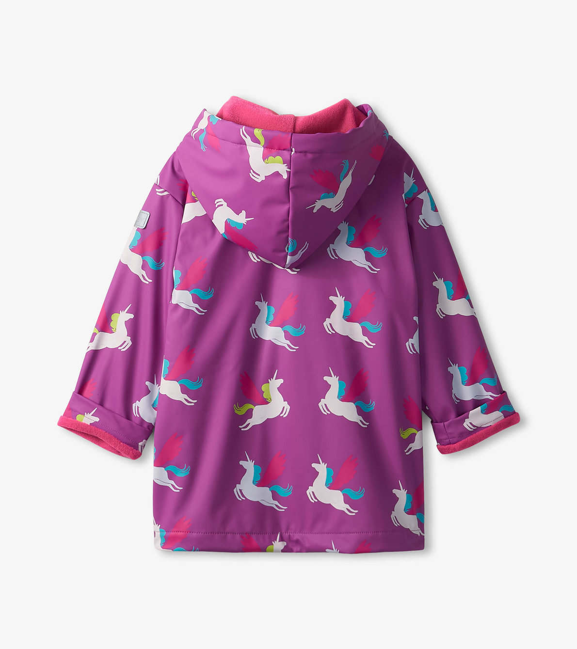 View larger image of Girls Pretty Unicorn Colour Changing Button-Up Rain Jacket