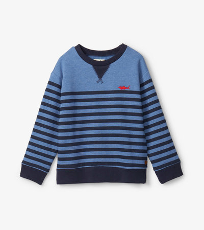 Printed Shark Stripes Pullover Sweatshirt