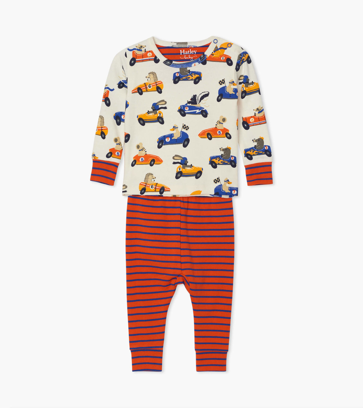 Agrandir l'image de Pyjama en coton biologique pour bébé – Animaux de course