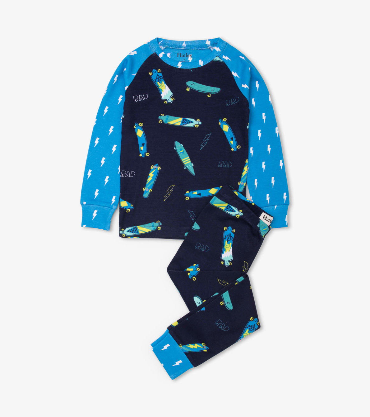 Agrandir l'image de Pyjama en coton biologique avec haut à manches raglan – Super planches 