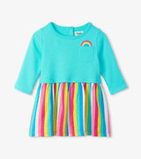 Radiant Rainbow Layered Knit Dress