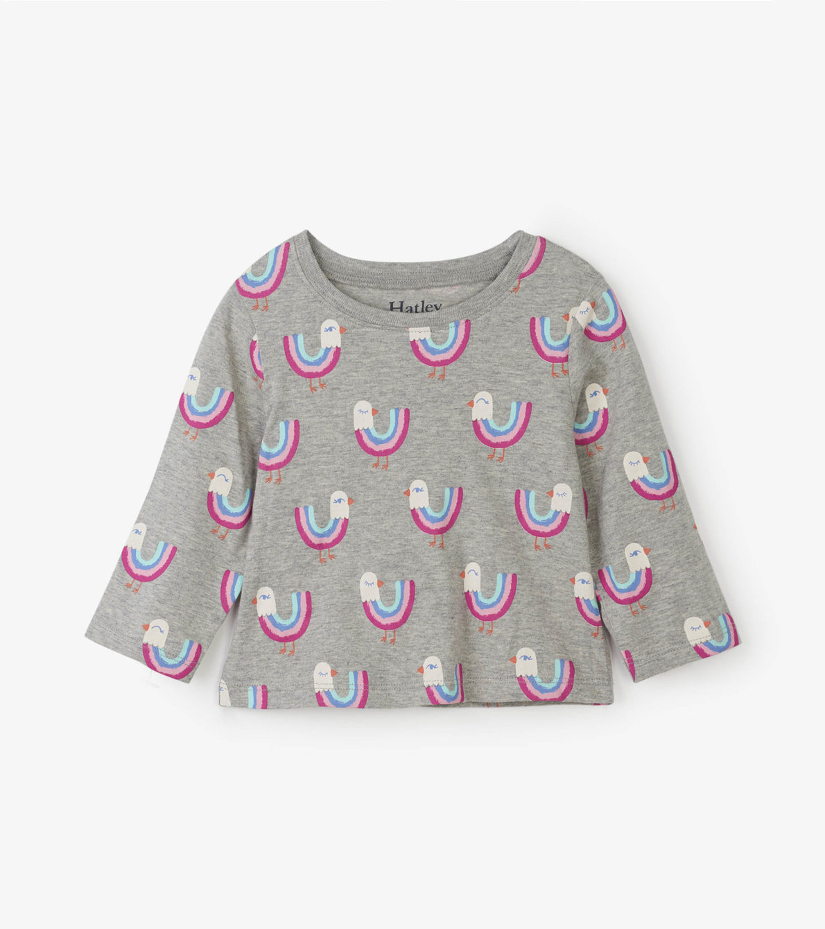 Agrandir l'image de T-shirt à manches longues pour bébé – Arcs-en-ciel oiseaux