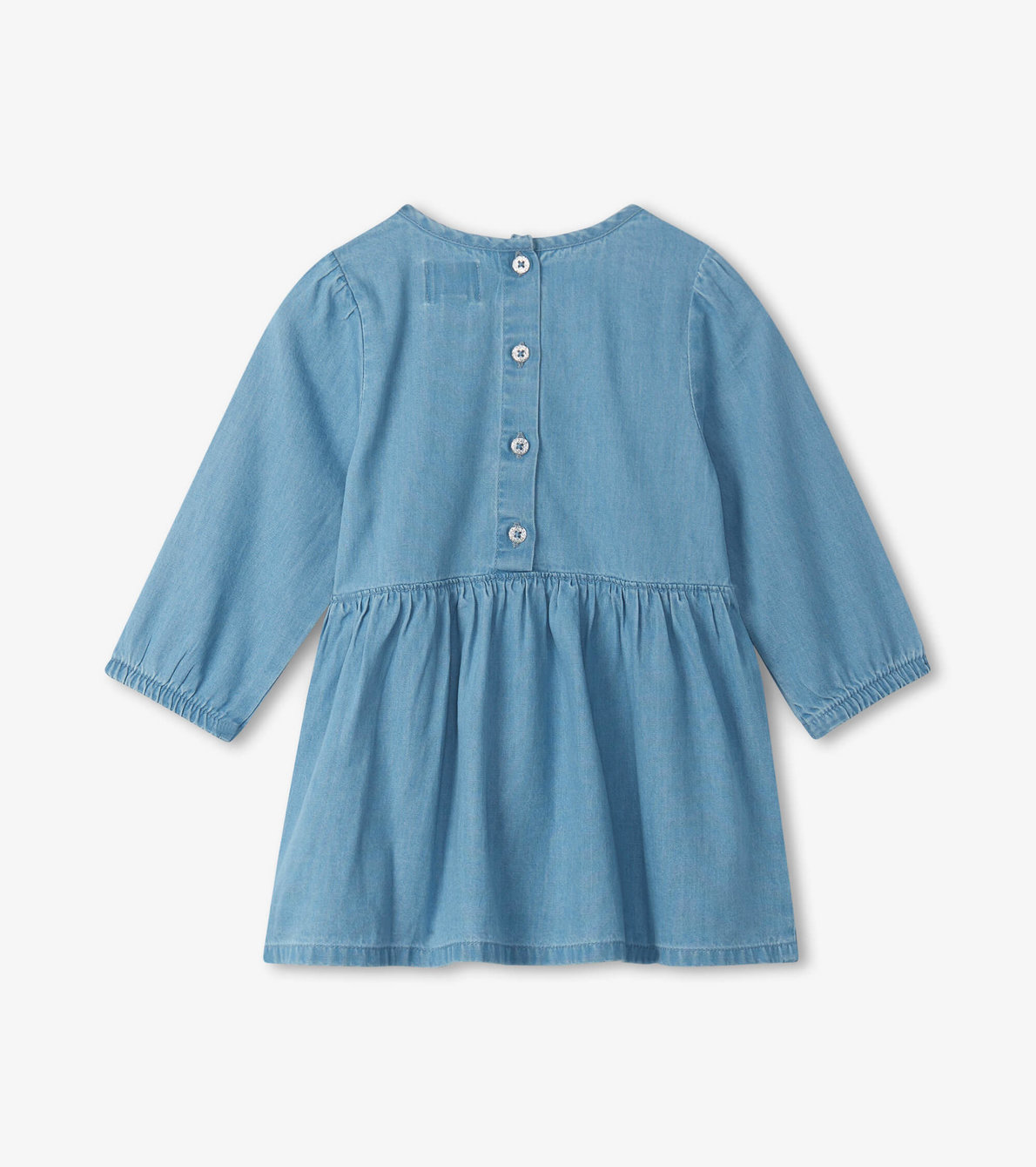 View larger image of Rainbow Butterfly Denim Baby Puff Sleeve Dress