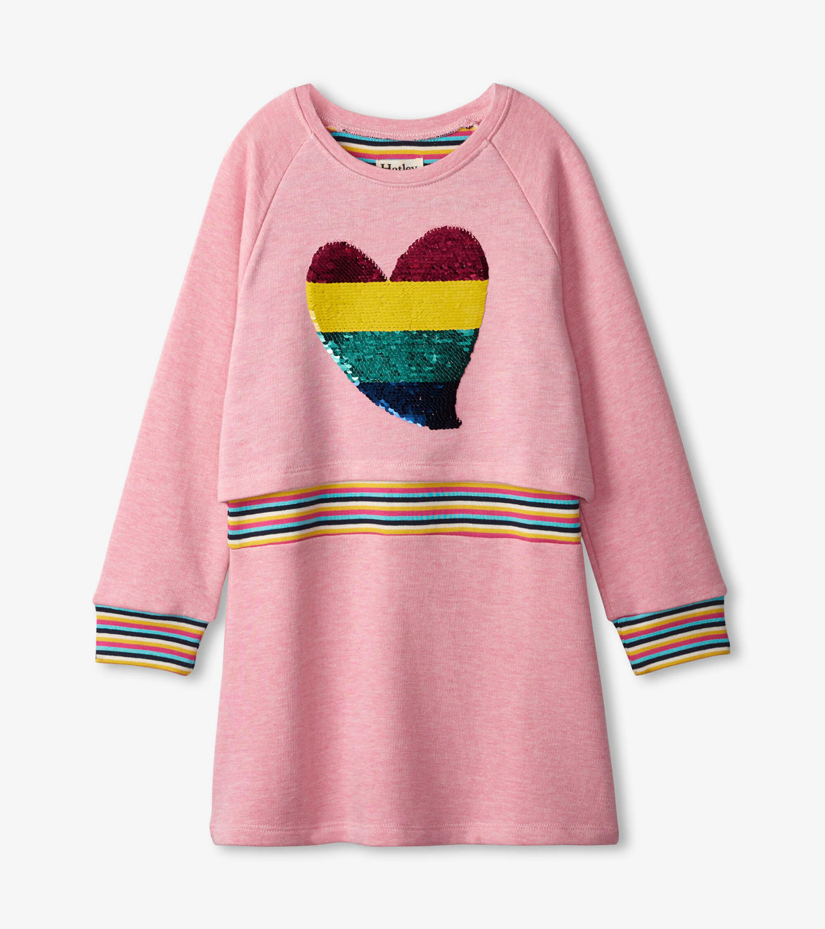 View larger image of Rainbow Heart Flip Sequin Rib Dress